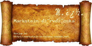 Markstein Árvácska névjegykártya